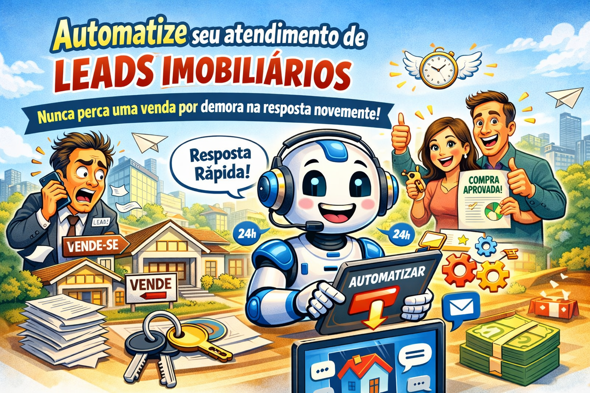 Automatize seu atendimento de leads imobiliários e nunca perca uma venda por demora na resposta novamente