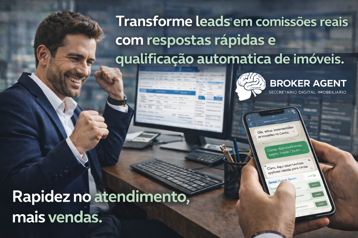 Transforme leads em comissões reais com respostas rápidas e qualificação automática de imóveis